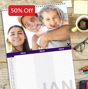 Personalised Family Calendar For Three