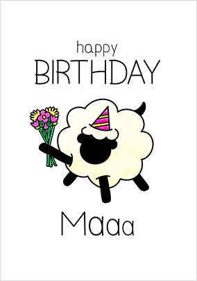Party Sheep  Maaa Mum Birthday Card