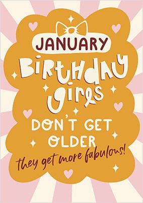 January Birthday Girls Card